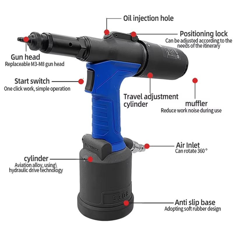 RL5308 Industrial Grade Pneuma - огляд і ціна Rivet Gun Air